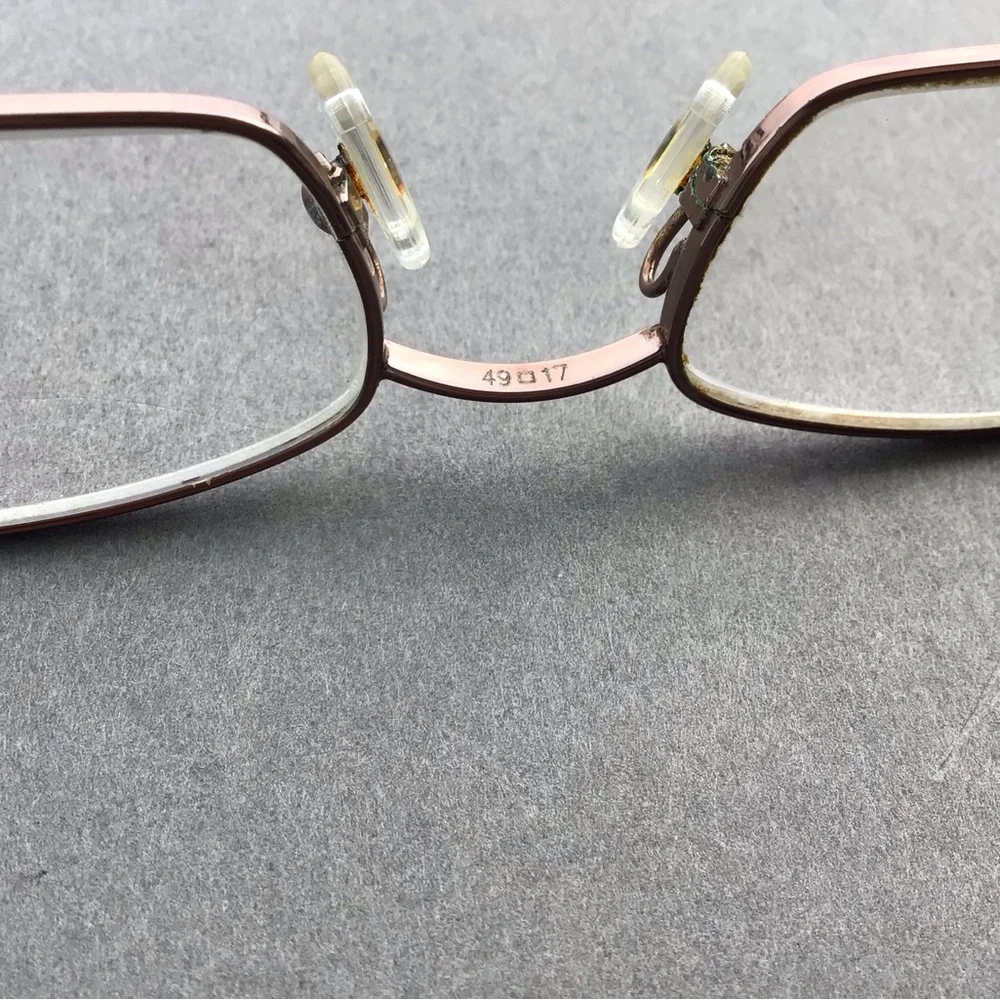 Vintage Versace Rectangular Metal Frame Eyeglasses in Bronze and Tortoise